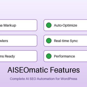 AISEOmatic WordPress plugin features dashboard schema markup AI crawlers citations optimization automation