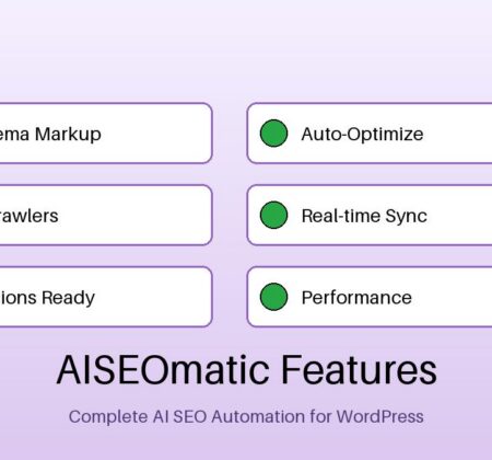 AISEOmatic WordPress plugin features dashboard schema markup AI crawlers citations optimization automation